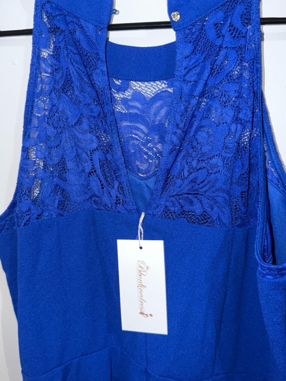 Royal Blue Lace-Front Women's Dress by Blankgarment